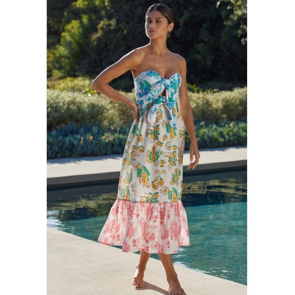 NEW Farm Rio Tiered Cutout Cover-Up Midi Dress